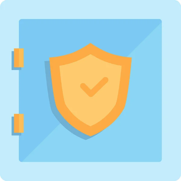 Bank Finance Lock Icon Flat Style —  Vetores de Stock