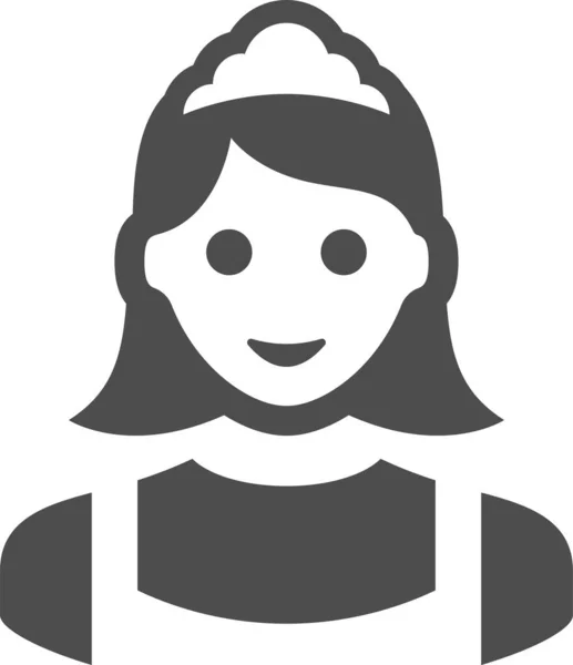 Nettoyage Femme Ménage Icône Dans Style Solide — Image vectorielle