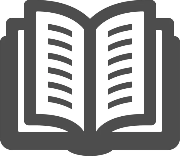 Ikona Vzdělávání Knih Pevném Stylu — Stockový vektor