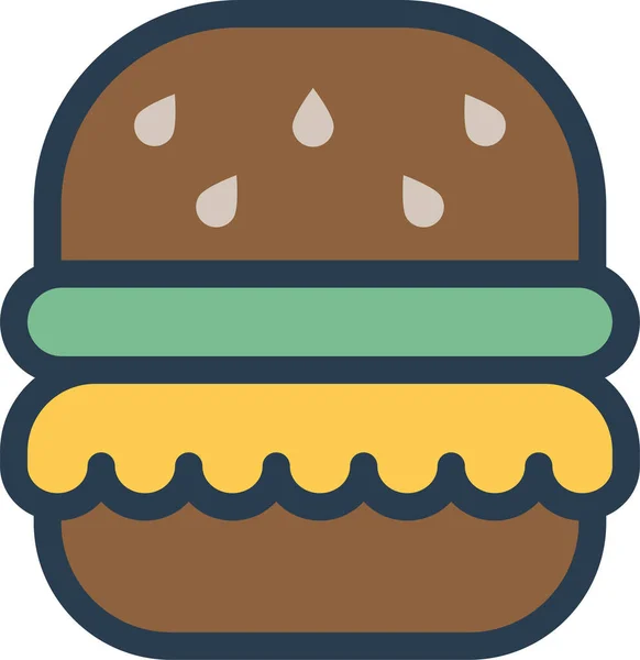 Burger Essen Essen Ikone Gefülltem Outline Stil — Stockvektor