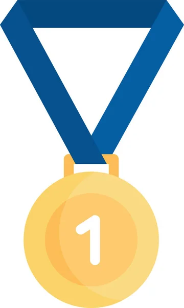 Prix Médaille Icône Champion Dans Style Plat — Image vectorielle