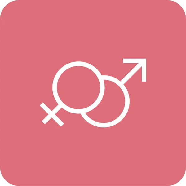 Couple Icône Mâle Femelle Dans Style Badge — Image vectorielle
