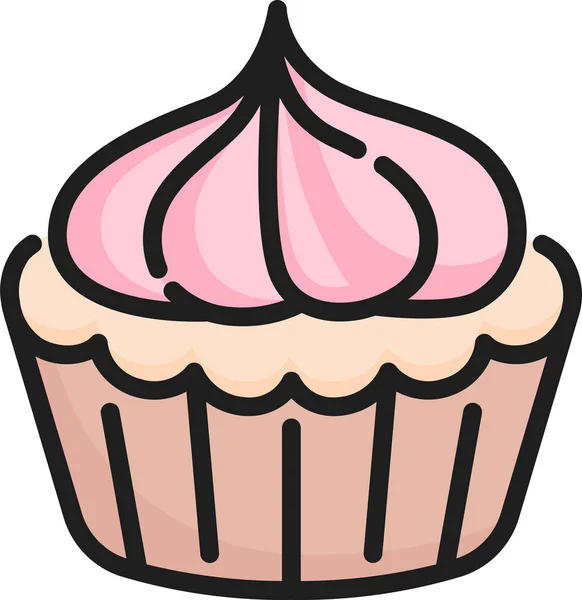 Baked Cake Dessert Icon Love Romance Category — Vetor de Stock