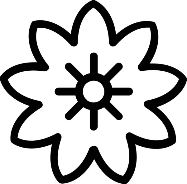 Fleur Fleur Nature Icône Dans Style Contour — Image vectorielle