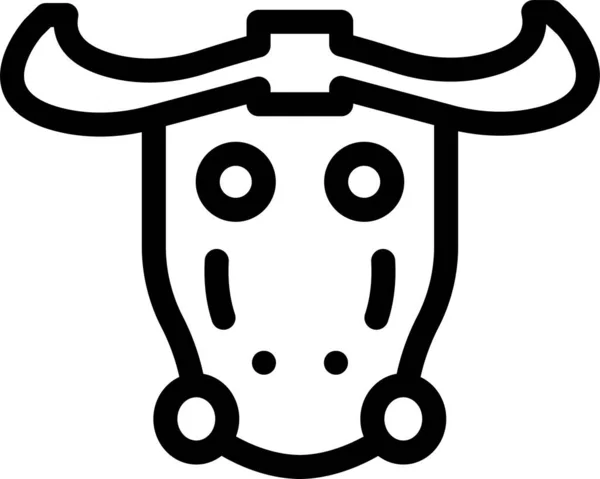 Animal Bull Cattle Icon Outline Style —  Vetores de Stock