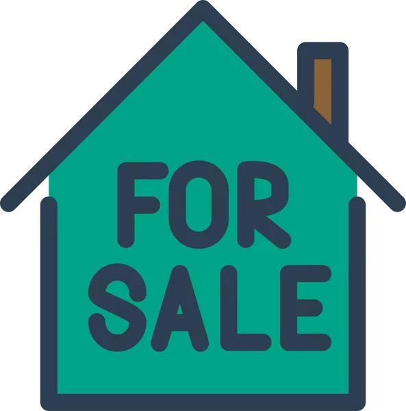 House Loan Property Sale Icon Filled Outline Style — Vettoriale Stock