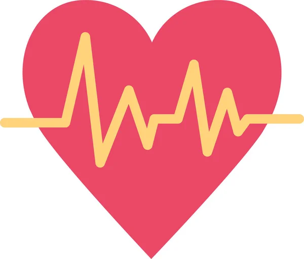 Herzfrequenz Krankenhaus Ikone Flachen Stil — Stockvektor