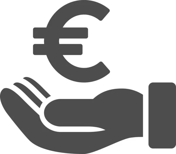 Значок Деловой Валюты Евро Твердом Стиле — стоковый вектор