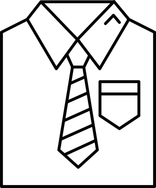 アウトラインスタイルの布のドレスシャツアイコン — ストックベクタ
