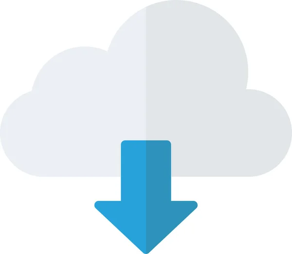 Εικονίδιο Διακομιστή Λήψης Cloud Επίπεδο Στυλ — Διανυσματικό Αρχείο