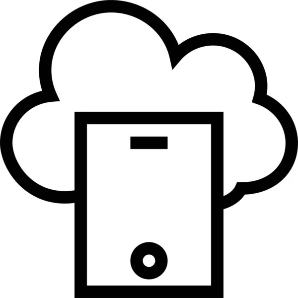 Call Cloud Computing Icoon Grote Lijnen — Stockvector