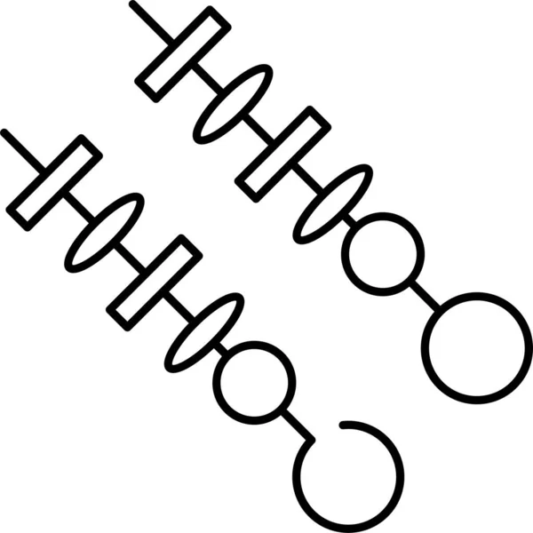 Barbeque Eten Voedsel Pictogram Omtrek Stijl — Stockvector