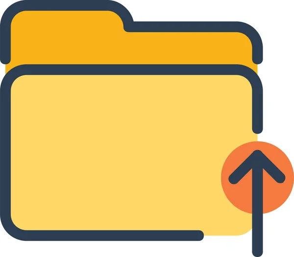 Arrow Documents Folder Icon Filled Outline Style — Stock vektor