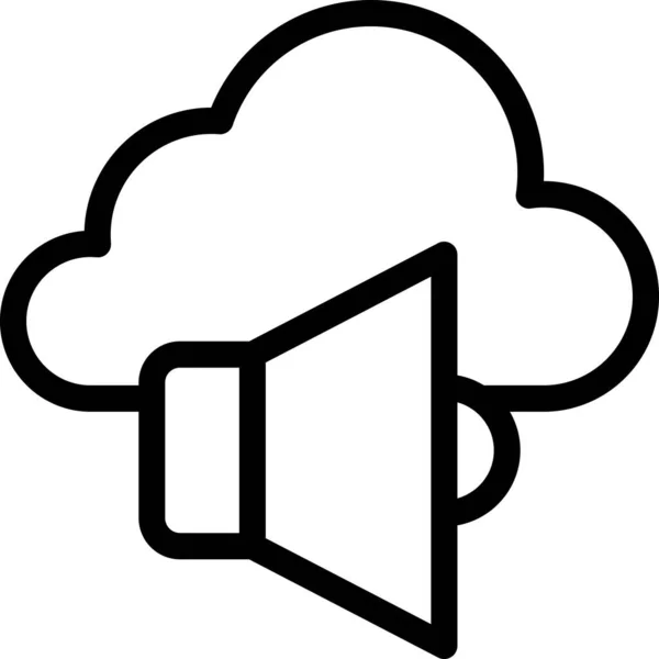 Reklamy Chmura Głośny Ikona Zarys Styl — Wektor stockowy