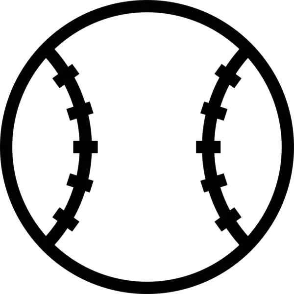 Ikon Baseballequipment Bola Bisbol Dalam Gaya Outline - Stok Vektor