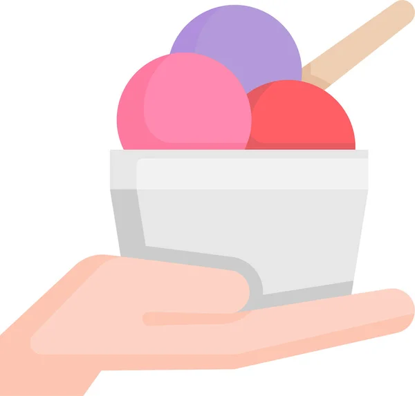 Cup Dessert Hand Icon Flat Style — Stockvektor