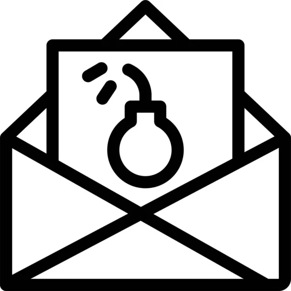 Bombe Email Icône Erreur Dans Style Contour — Image vectorielle