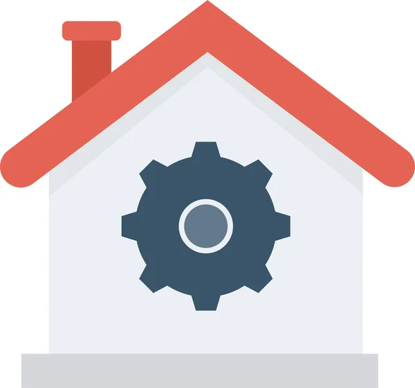 Building Home House Icon Flat Style — Stock Vector