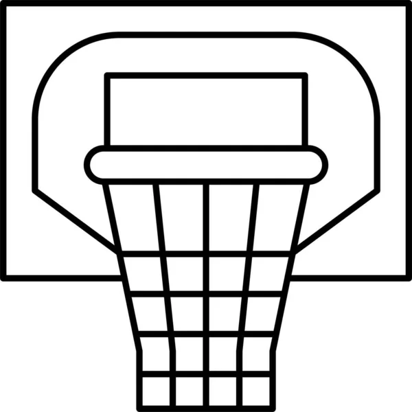 Basketball Game Hoop Icon Outline Style — Stockvektor