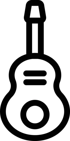 Instrumento Guitarra Icono Musical Estilo Esquema — Vector de stock