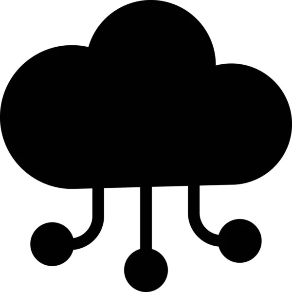 Иконка Базы Данных Облачных Вычислений Твердом Стиле — стоковый вектор