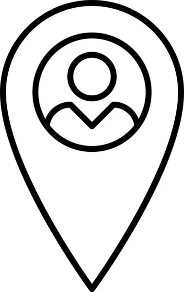 Locatie Marker Pin Pictogram Outline Stijl — Stockvector