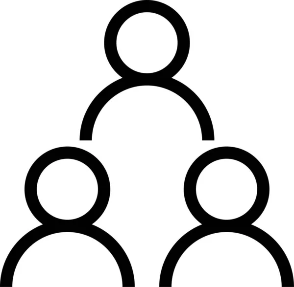 Connection Group People Icon Outline Stil — Stockvektor