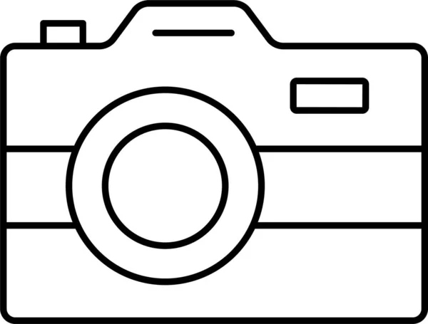 Camera Vast Leggen Lens Pictogram Omtrek Stijl — Stockvector