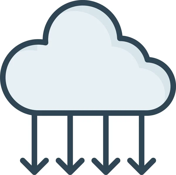 Εικονίδιο Αποθήκευσης Cloud Στυλ Πλήρους Περιγράμματος — Διανυσματικό Αρχείο