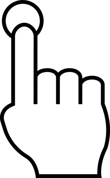 Klicka Finger Musen Ikonen Kontur Stil — Stock vektor
