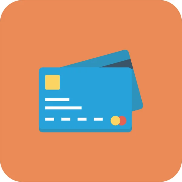 Τράπεζα Πιστωτική Κάρτα Εικονίδιο Επίπεδη Στυλ — Διανυσματικό Αρχείο
