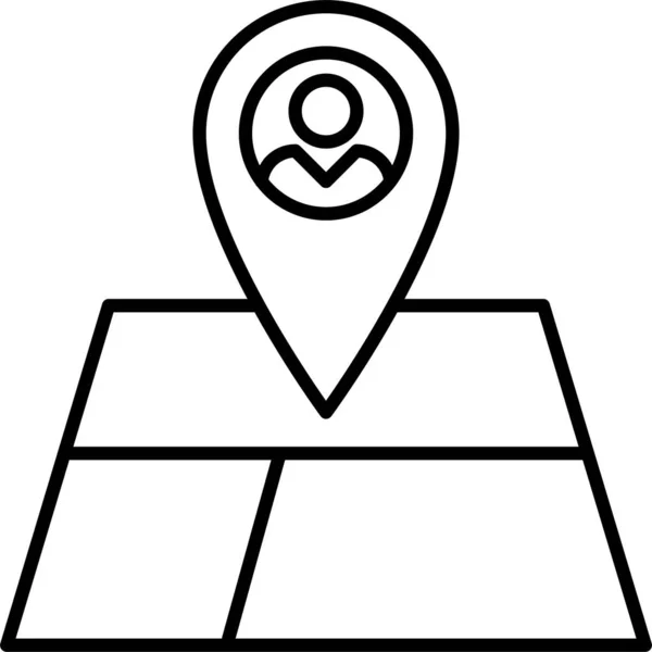 Gps Mapa Ubicación Icono Estilo Esquema — Vector de stock