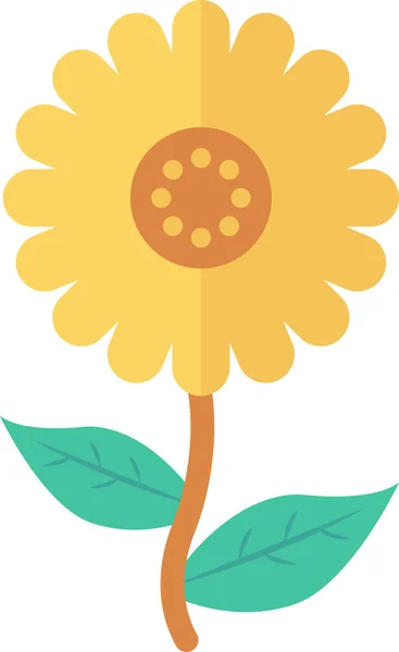 Bloom Camomile Flower Icon Flat Style — Stock Vector