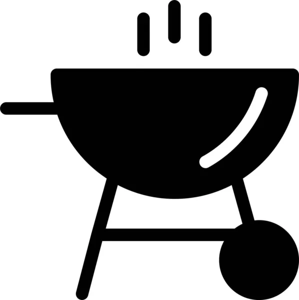 Brander Koken Voedsel Pictogram Vaste Stijl — Stockvector