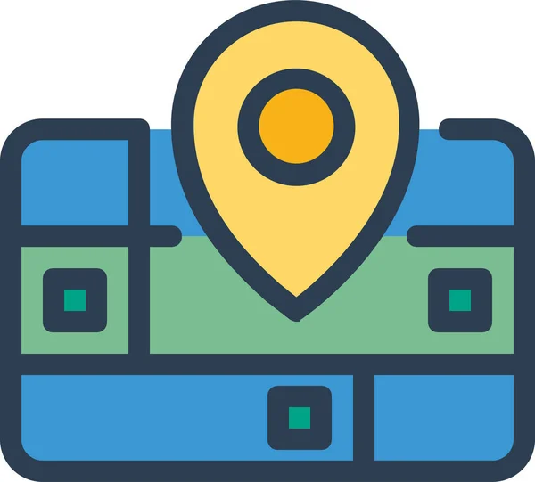 City Location Pin Icon Filled Outline Style — 图库矢量图片