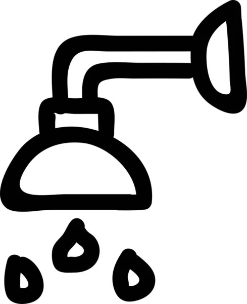 Bath Bathroom Drop Icon Handdrawn Style — Vettoriale Stock