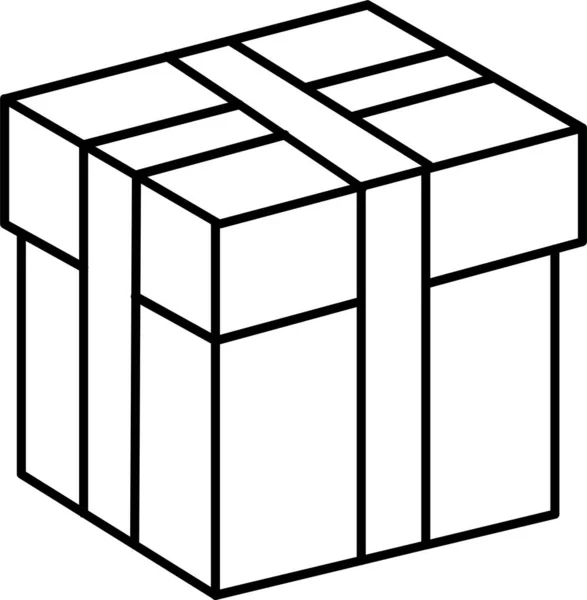 Caja Cartón Mensajero Icono Estilo Esquema — Vector de stock