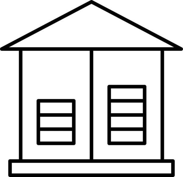 建设家庭酒店图标的轮廓风格 — 图库矢量图片