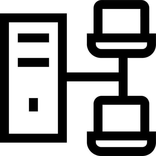 Computerverbindungsnetzwerk Symbol Umriss Stil — Stockvektor