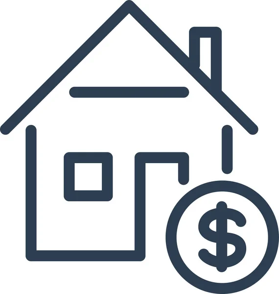 Building Dollar Home Loan Icon — Stock vektor