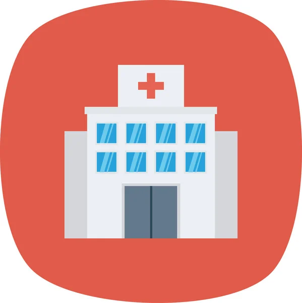 Care Health Hospital Icon Flat Style — Stock Vector