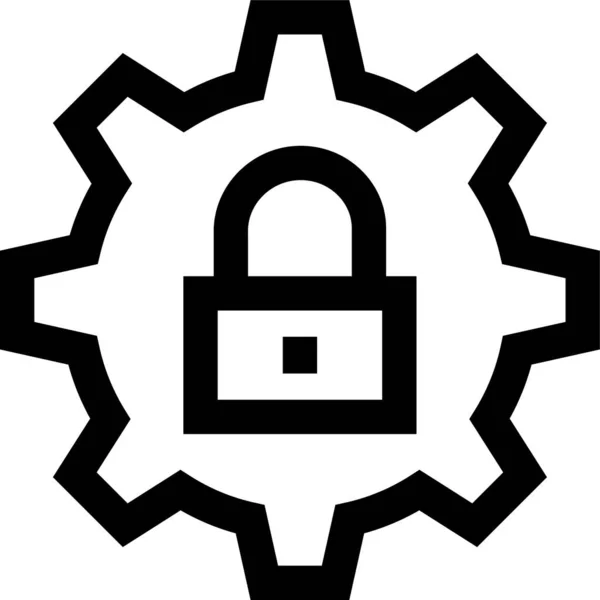 Configure Lock Private Icon Outline Style — Vetor de Stock