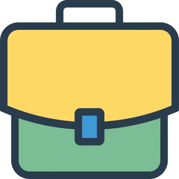 Briefcase Business Handbag Icon Filled Outline Style — Stockvektor