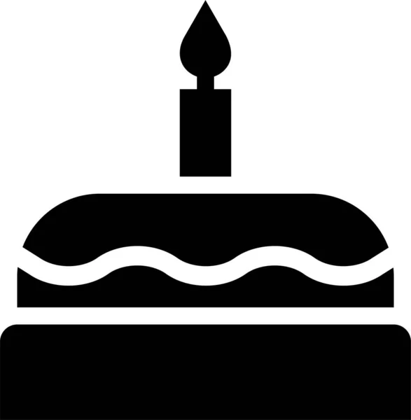 Икона Торт Праздник Пищи Твердом Стиле — стоковый вектор