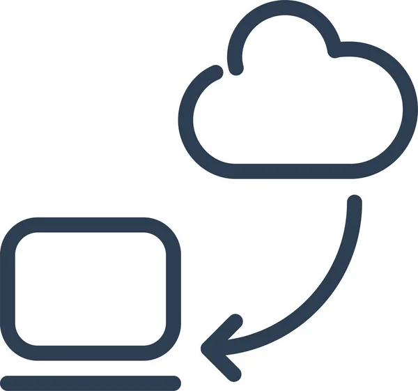 Arrow Cloud Computing Data Storage Icon — Vetor de Stock