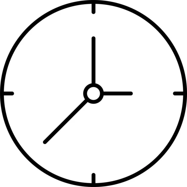 Horloge Calendrier Icône Dans Style Contour — Image vectorielle