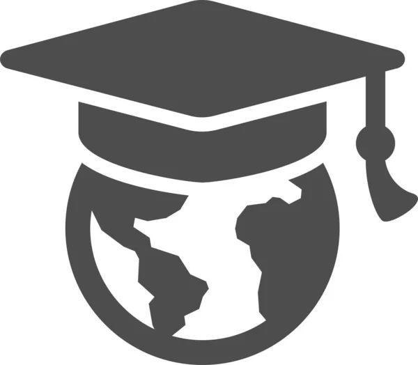 Educación Tierra Icono Global Estilo Sólido — Vector de stock