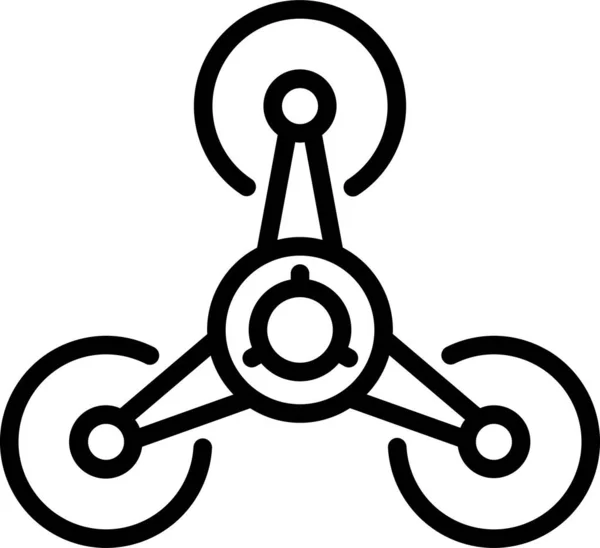 Aerial Aircraft Copter Icon Outline Style — Stockvektor