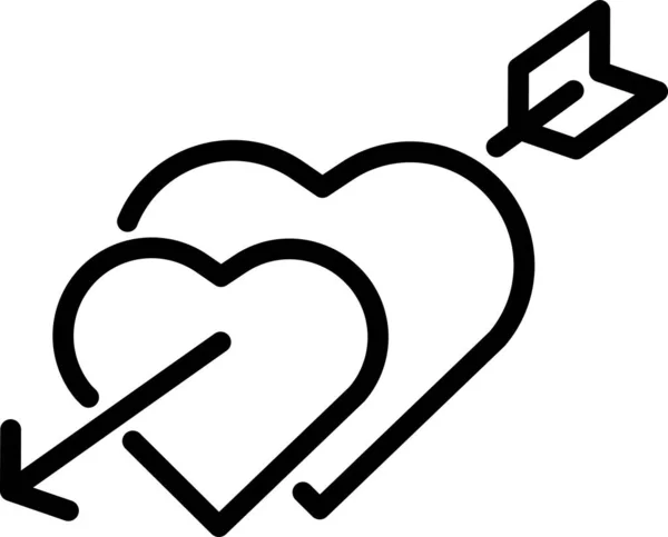 Corazón Icono Web Ilustración Simple — Vector de stock