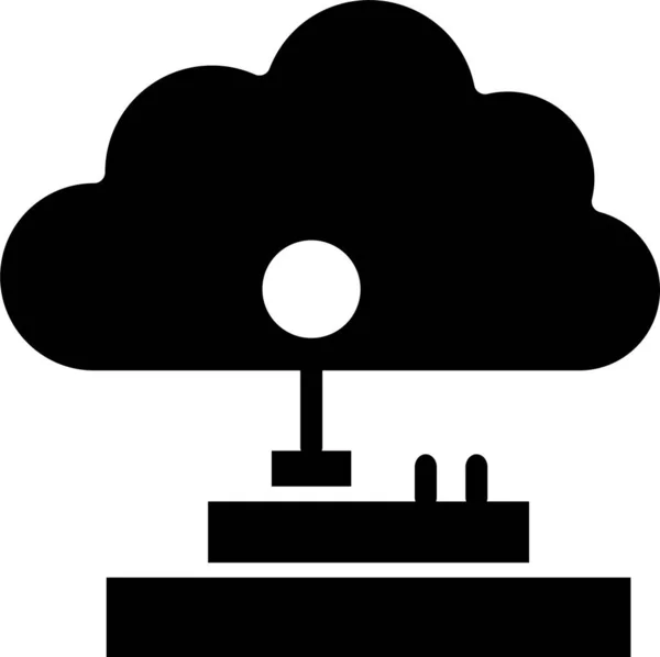 Cloud Controller Game Icon Solid Style — Stock Vector